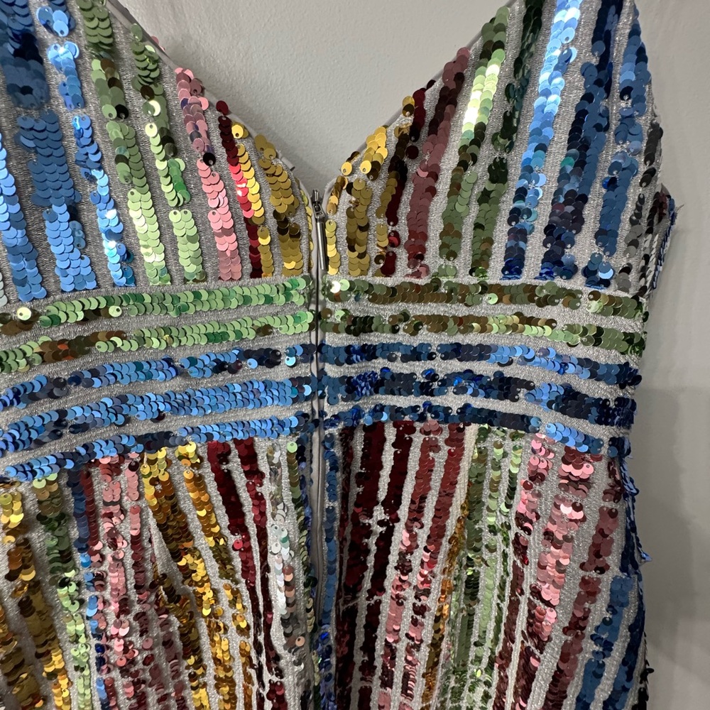 SAYLOR Purple Silver Sequin Midi Sundress - Picture 4 of 6